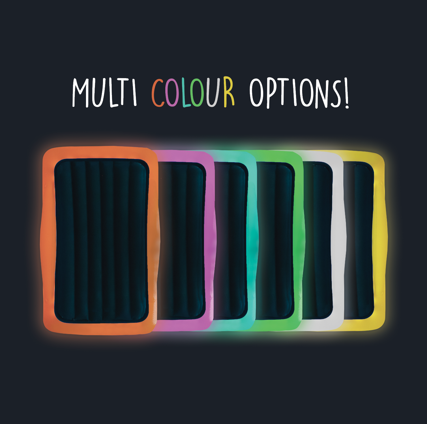 GlowBed shown with multiple gentle light colours