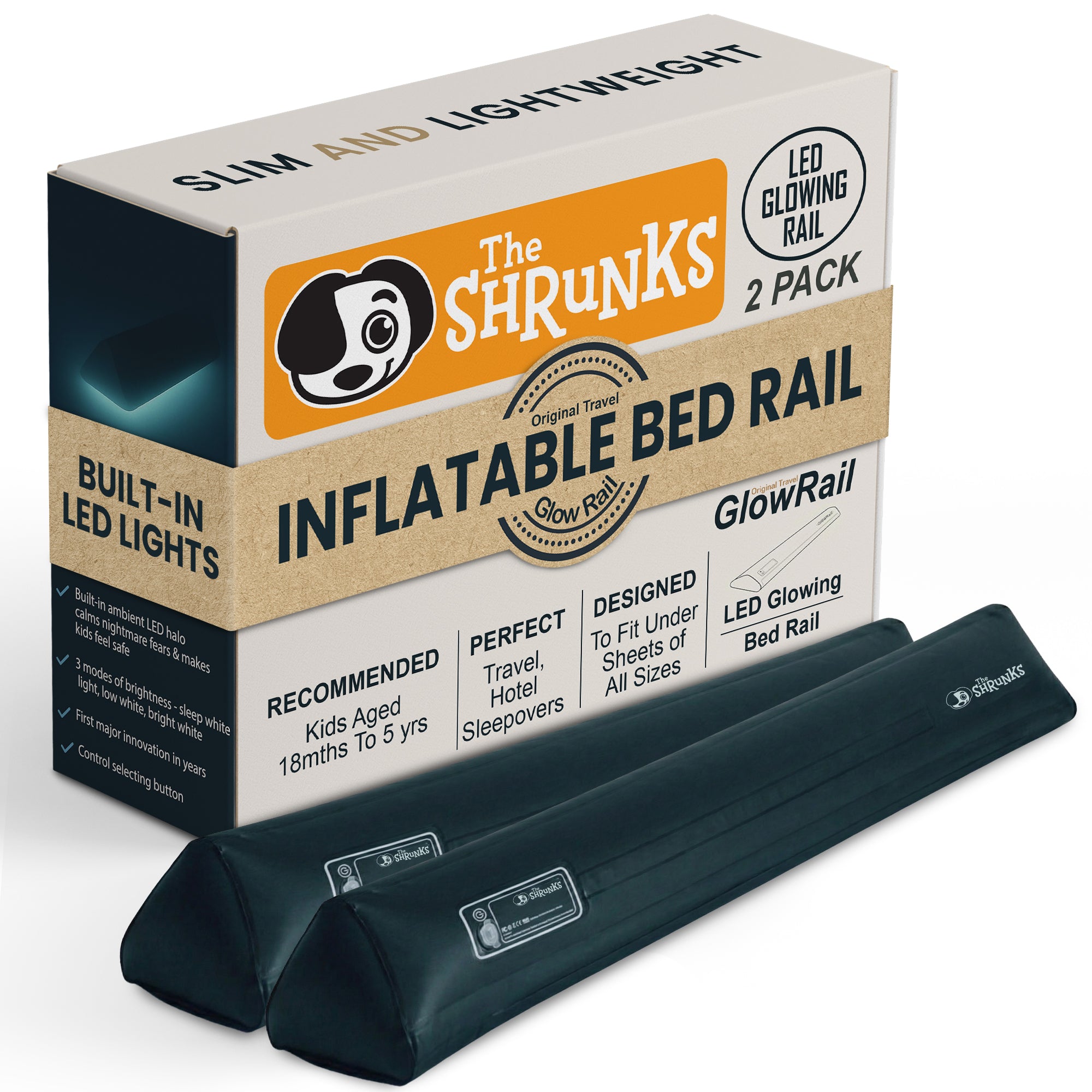 GlowRail™ Bed Bumper 2x Pack