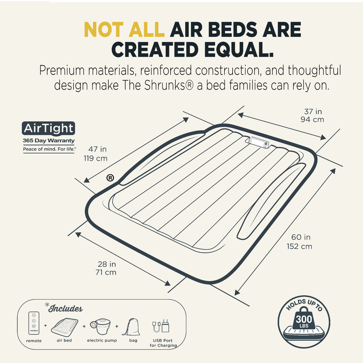 GlowBed™ Toddler-Sized Air Bed with Optional Glow Feature